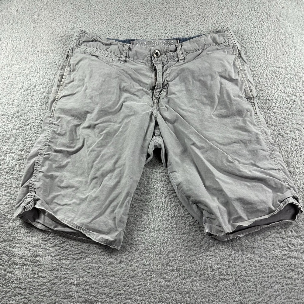 Paperbacks Cargo Shorts Mens 29 Gray Lightweight 100% Cotton Grunge Y2K Distress